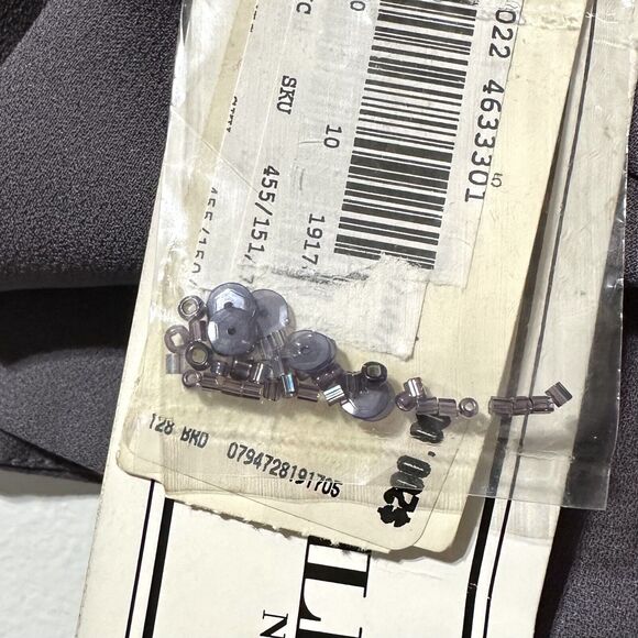 Karen Miller NEW YORK Formal Blazer Jacket Size 10 Gray Beaded Single Button NWT - Picture 6 of 10